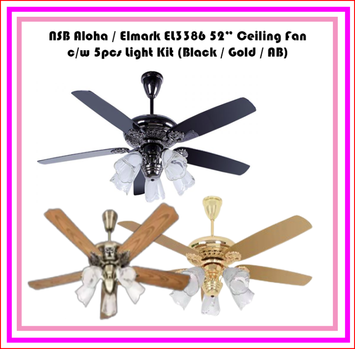 Nsb Aloha Elmark El Ceiling Fan With Light Kit Lazada