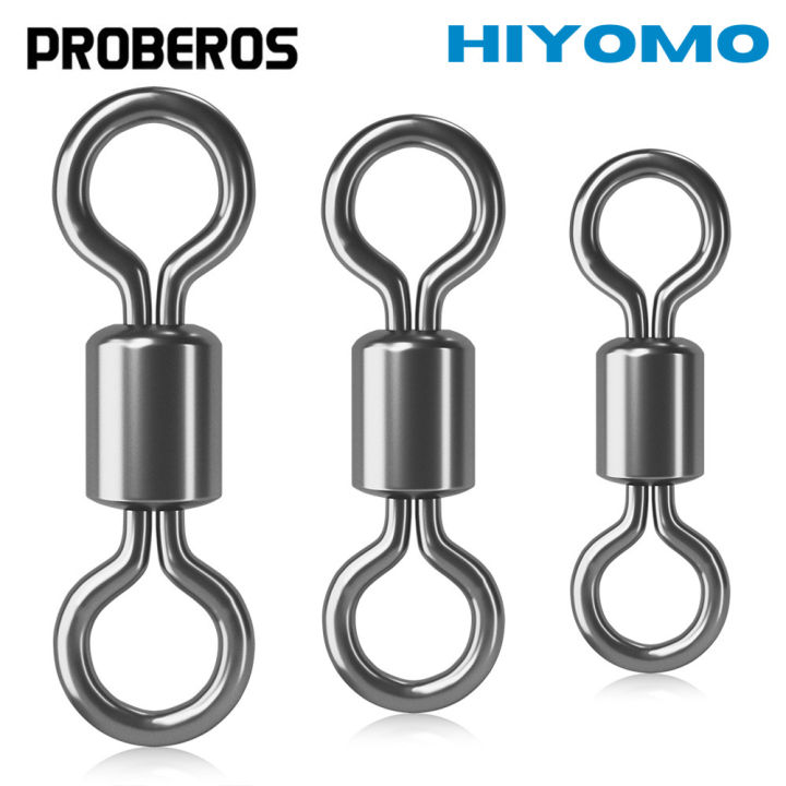 Proberos Pcs Rolling Barrel Swivel Solid Ring Stainless Steel Heavy