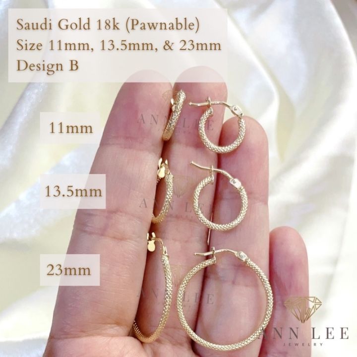 Pawnable Real Saudi Gold K Hoop Earrings Lazada Ph