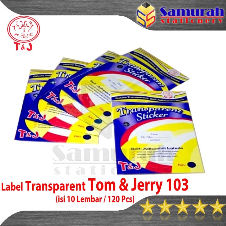 Label Stiker Tom Jerry No 103 Transparent Kertas Print TJ