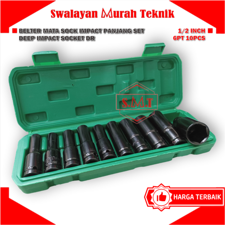 BELTER Mata Sock Impact Panjang Set 10 Pcs Deep Impact Socket DR 1 2