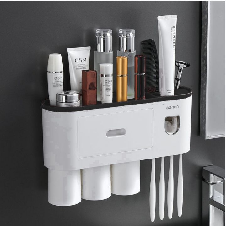 PRODIY 2 3 Cup Toothbrush Holder Wall Toilet Organizer Rack Tempat