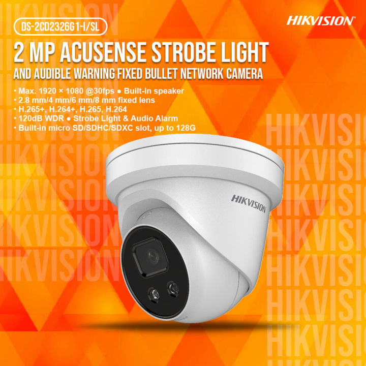 Hikvision Ds Cd G I Sl Mp Acusense Strobe Light And Audible