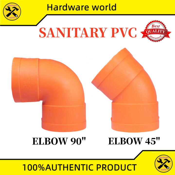 HARDWARE WORLD SANITARY ORANGE FITTINGS PVC ORANGE ELBOW 45 ELBOW 90