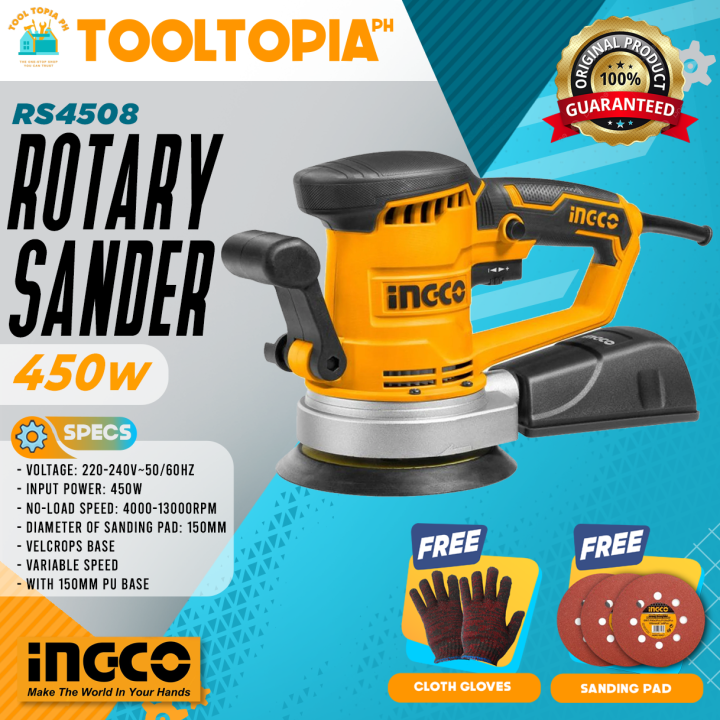 Ingco Rotary Sander W Rs High Quality With Freebies Tool Topia