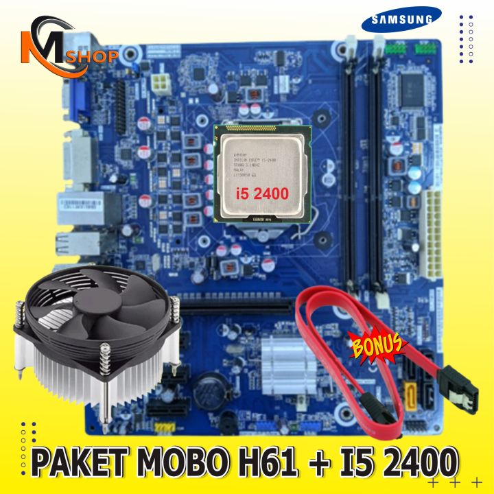 Paket Mainboard Mobo Intel H61 OEM LGA 1155 DDR3 Processor Core I5