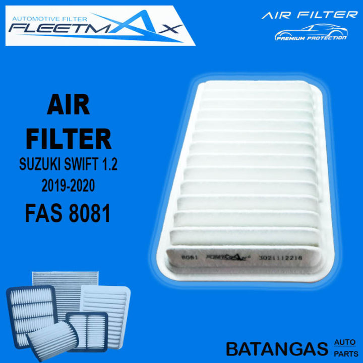 FLEETMAX AIR FILTER FOR SUZUKI SWIFT 1 2 2019 2020 PART NO FAS 8081