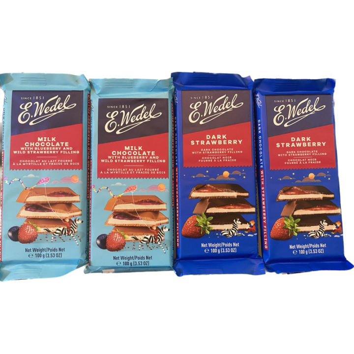 E Wedel Imported Chocolates Milk Strawberry Chocolate Dark