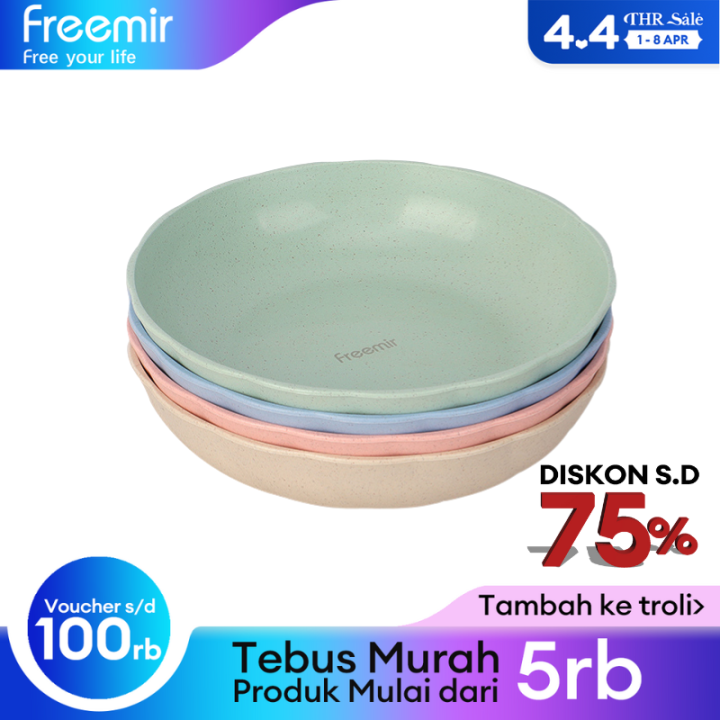 DISKON 75 Freemir Piring Jerami Piring Set 4 5 Pcs Piring Wheat