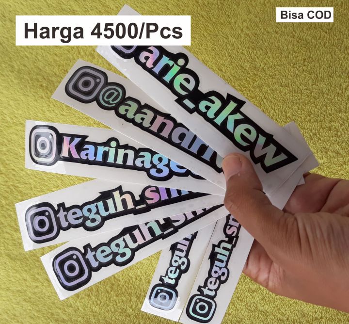 Stiker Hologram Custom Nama Akun Ig Nama Biasa Dll Lazada Indonesia