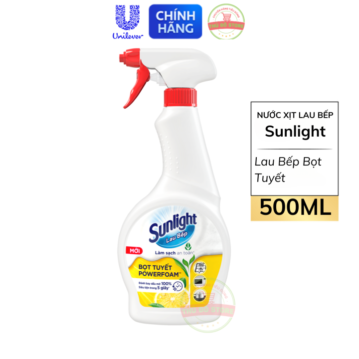 Nước Xịt Sunlight Lau Bếp Lau Bếp Bọt Tuyết POWERFOAM Chai 500ML