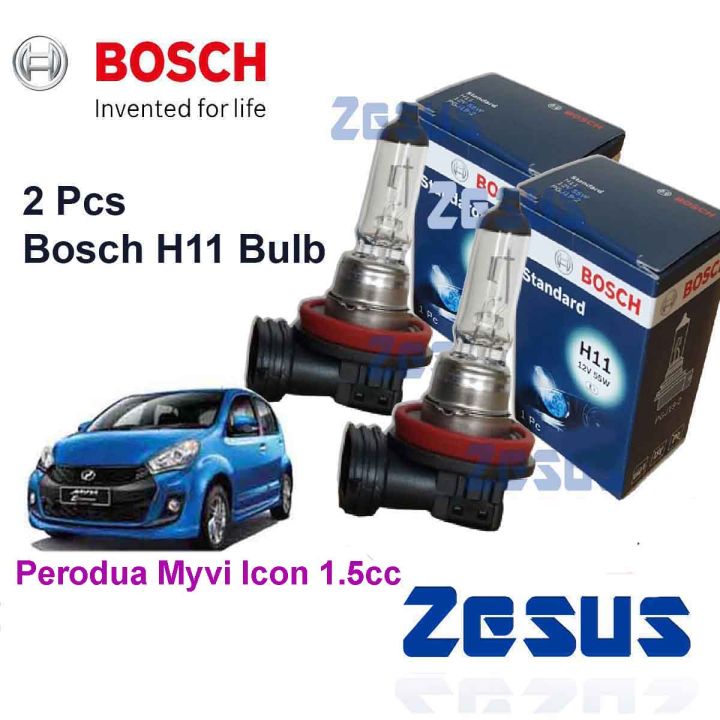 Mentol Lampu Zesus Bosch Osram Halogen Headlamp Yellowish Bulb H11 12v