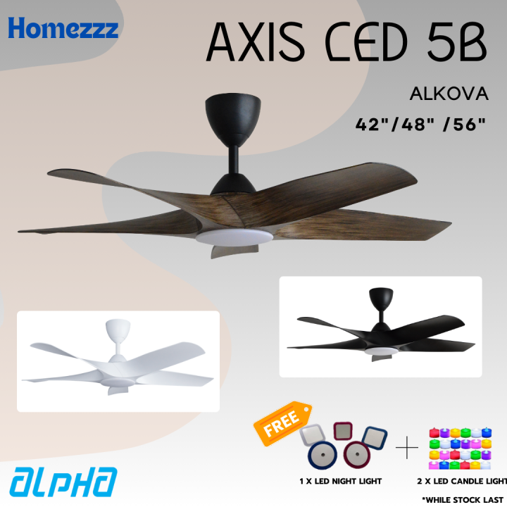 ALPHA Alkova AXIS 42 Inch 48 Inch 56 Inch LED DC Motor Ceiling Fan