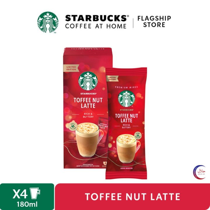 STARBUCKS Toffee Nut Latte Premium Mixes 92g Box Of 4 X 23g Sticks