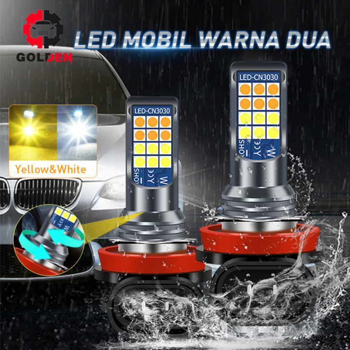 Pcs Lampu Led Fog Lamp Mobil H Dua Warna Selalu Cerah W V Mobil