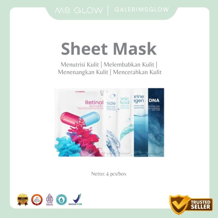 Ms Glow Sheet Mask Salmon Dna Marine Collagen Ceramide Hyaluronic Acid