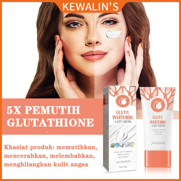 Kewalins Gluta Whitening Lazy Cream G Krim Siang Pemutih Niacinamide