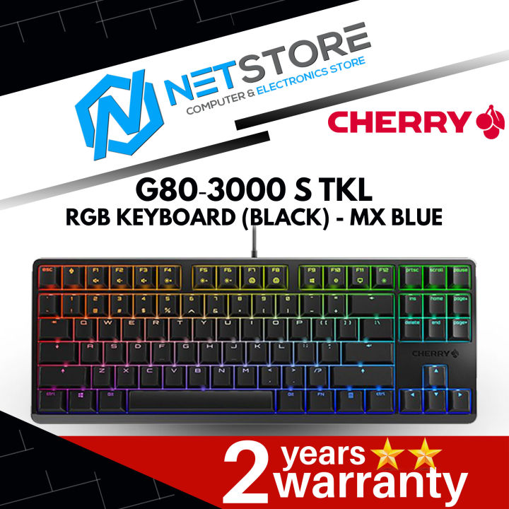 Cherry G S Tkl Rgb Keyboard Black Mx Blue G Lsaeu