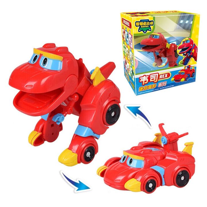 Newest Min Gogo Dino ABS Deformation Car Airplane Action Figures REX