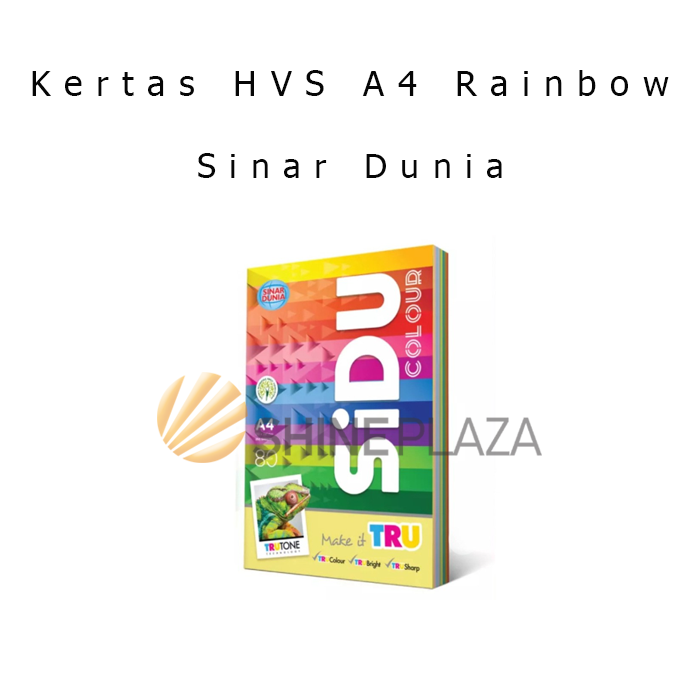 Kertas Hvs Sidu Warna Rainbow A Gr Lembar Sinar Dunia Fotocopy