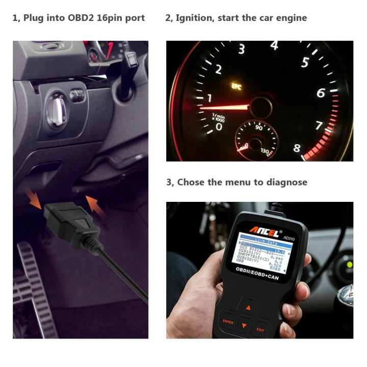 New Ancel Ad Obd Car Full Obd Clean Code Reader Check Engine