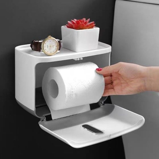 Ykk Ecoco Toilet Paper Holder Waterproof Tissue Box Wall Mounted