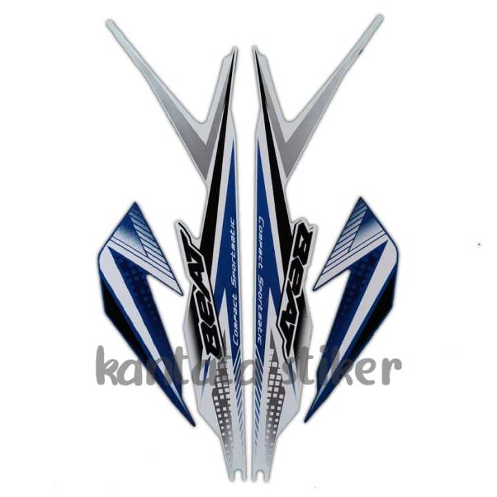 STIKER STRIPING LIS BODY MOTOR HONDA BEAT FI 2020 CBS PUTIH BIRU FULL