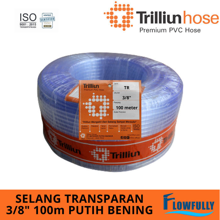 Selang Air Transparan Trilliun Pvc Roll Meter Putih Bening