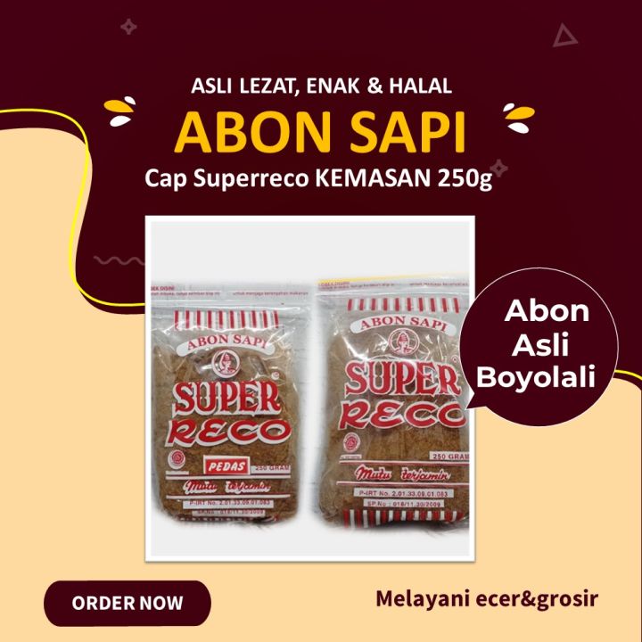 Abon Daging Sapi Asli Super Halal Cap Elang Dan Cap Reco Gram