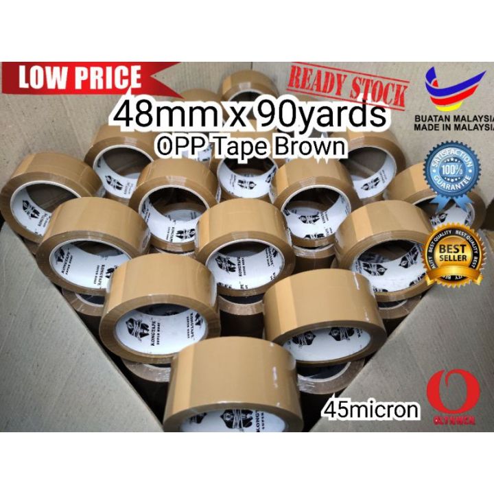 Opp Tape Brown Mm X Yards X Micron Adhesive Packing Office Gum