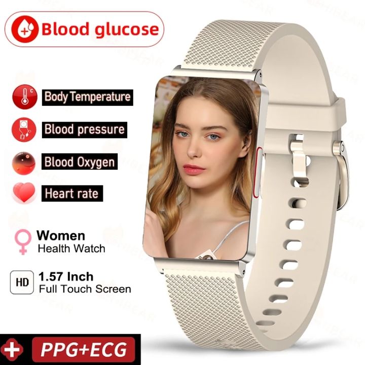 2023 New Blood Glucose Monitor Smart Watch Men Women ECG PPG