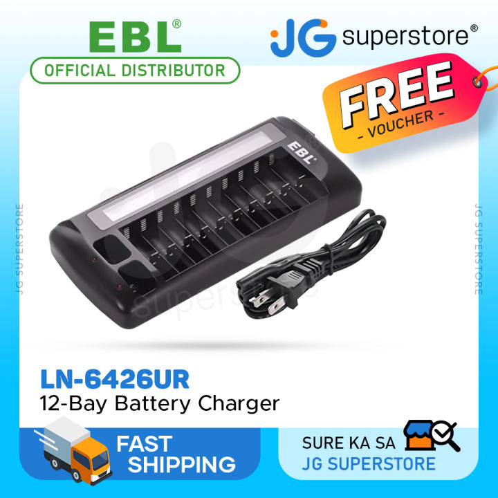 EBL LN 6426UR 999 12 Bay Multifunction Smart Battery Charger With Built