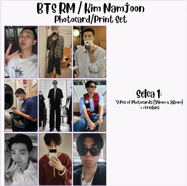 BTS RM Photocard Set Namjoon Suga Jin Jhope Jimin V Jungkook FANMADE