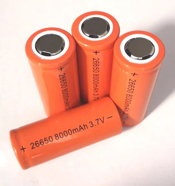 100 ORIGINAL Baterai Lithium 26650 Isi Ulang 8000mAh Li ION 3 7V 4