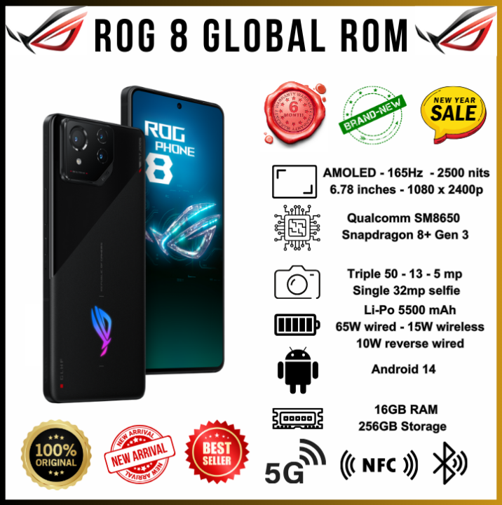 Asus Smartphone Gaming Phone ROG 8 Global ROM 16 256GB 6 Months Shop