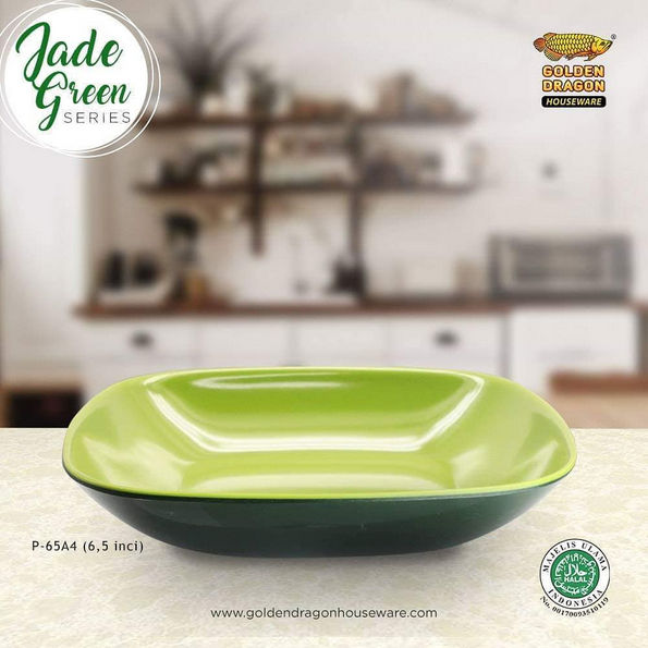 Jade Green Piring Kotak Dalam Inch Golden Dragon Melamine P A