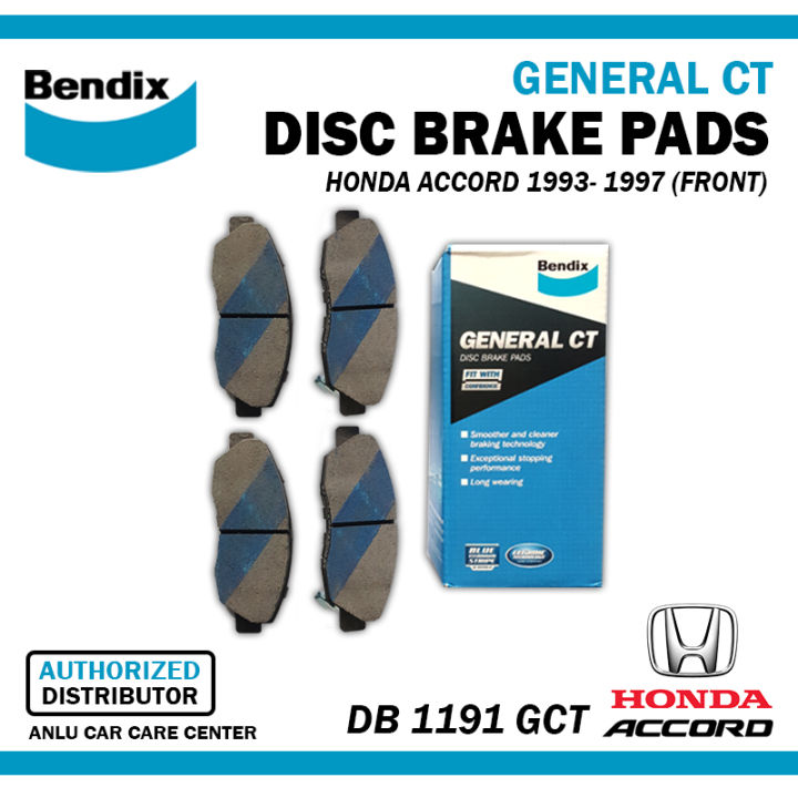 BENDIX BRAKE PADS FRONT DB1191 DB 1191 GCT For HONDA ACCORD 1993