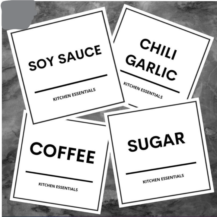 1pc Condiments Pantry Labels Waterproof Matte Vinyl Sticker 2x2 Size