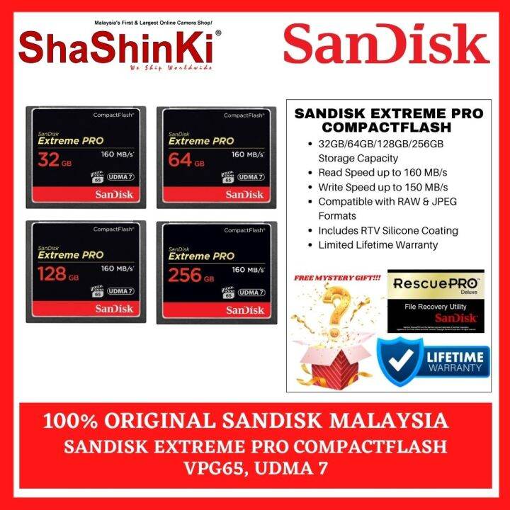 Sandisk Extreme Pro Compact Flash Cf Memory Card Mb S Gb Gb