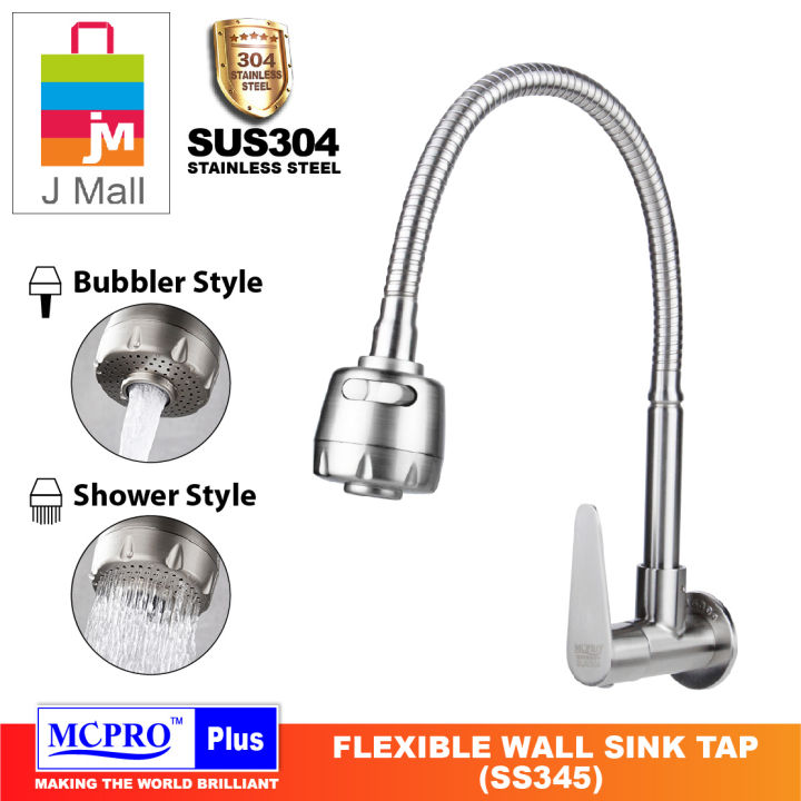 MCPRO Plus Stainless Steel SUS 304 Kitchen Faucet Flexible Wall Sink