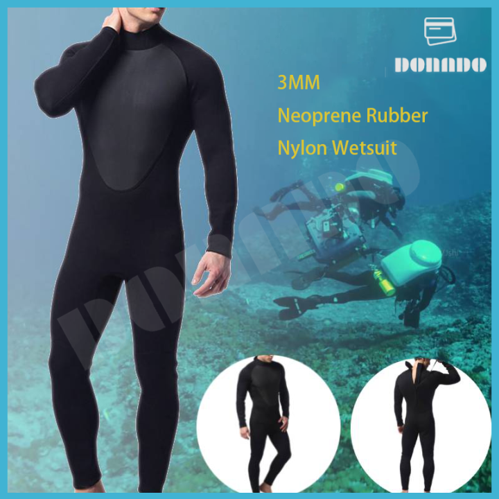 3mm SCR Neoprene Rubber Nylon Wetsuit Thickened Warm Men Full Bodysuit