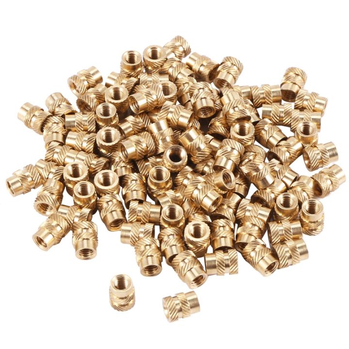 100Pcs M3 Thread Knurled Brass Threaded Heat Set Heat Resistant Insert