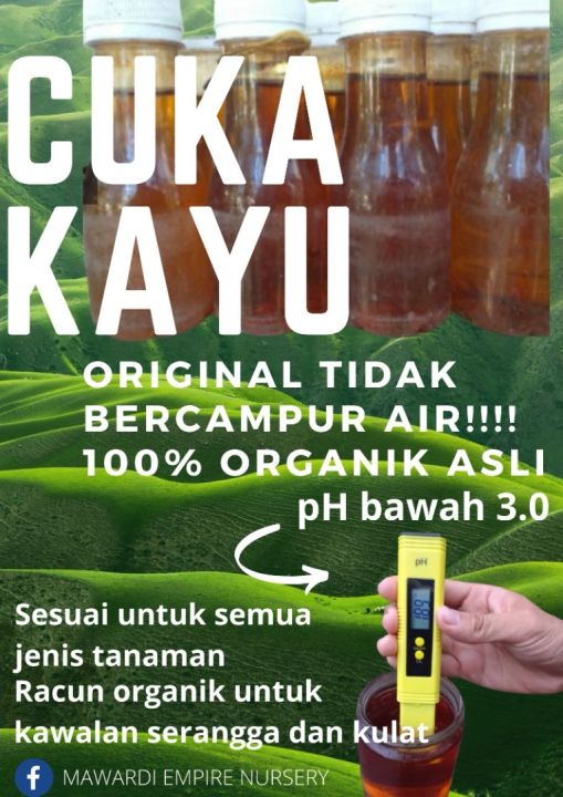 ORIGINAL Cuka Kayu 100ml Racun Organik Ph Bawah 3 0 Lazada