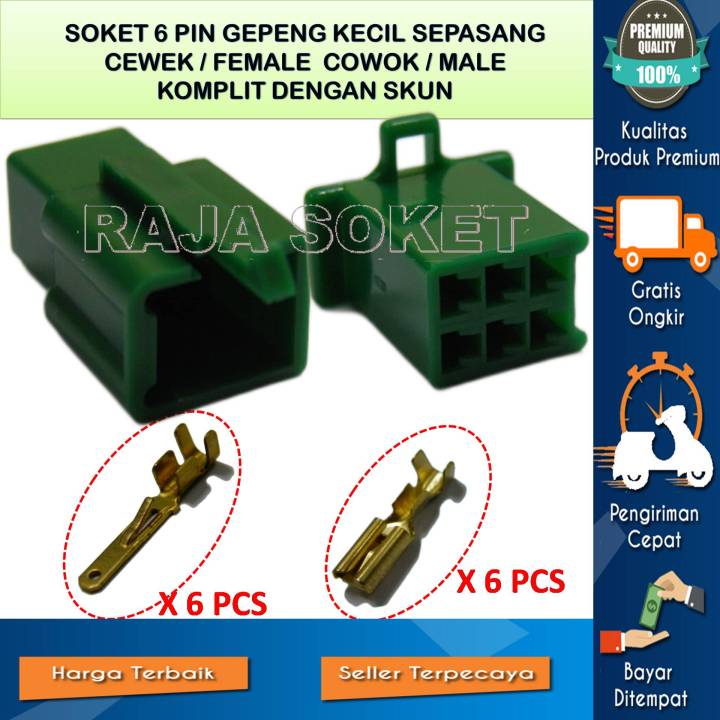 Isi Set Soket Socket Connector Konektor Motor Kabel Pin Kecil