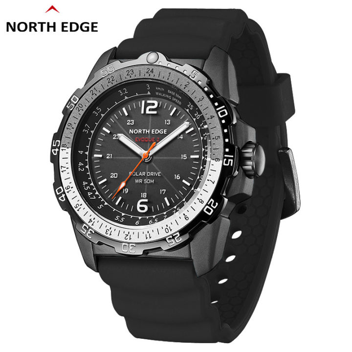 NORTH EDGE EVOQUE2นาฬกาผชายพลงงานแสงอาทตย Jam Tangan Digital กน