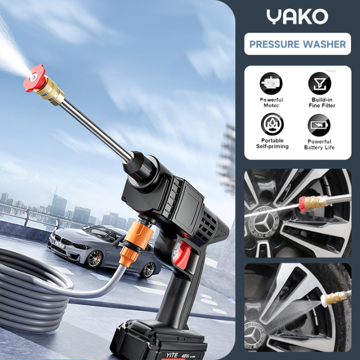 Yako Cordless Water Jet Vf High Pressure Spray Gun Wash Floor Tools