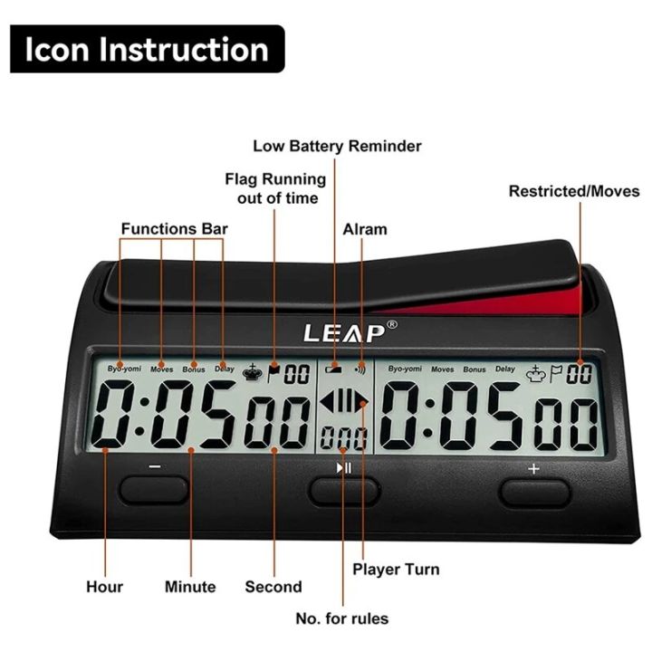 Daily Deals Leap Chess Clock Advanced Digital Chess Timer With Type