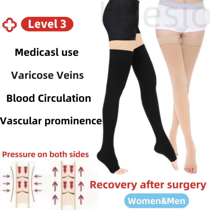 Pair Compression Stockings Level Mmhg Reduce Varicose Vein Leg