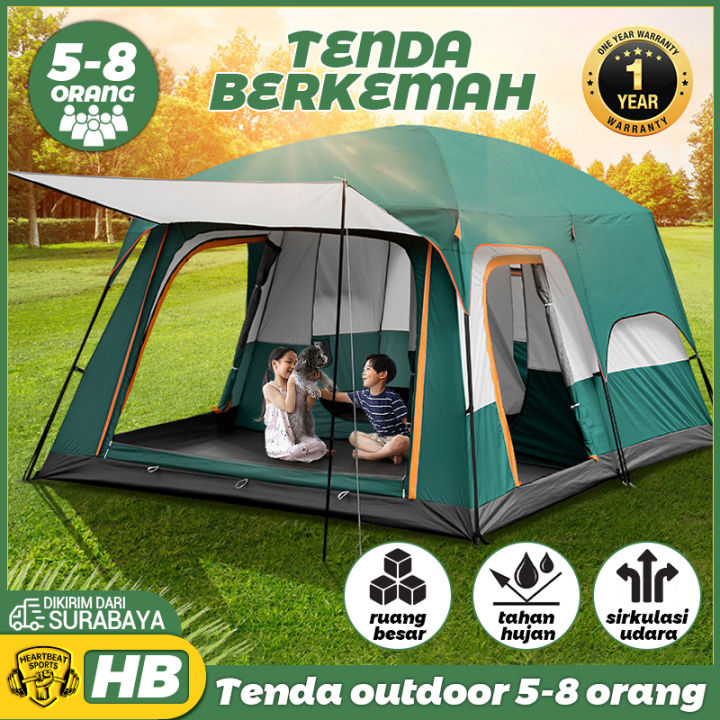 New Tenda Camping Kapasitas Luas Orang Lipat Portable Waterproof