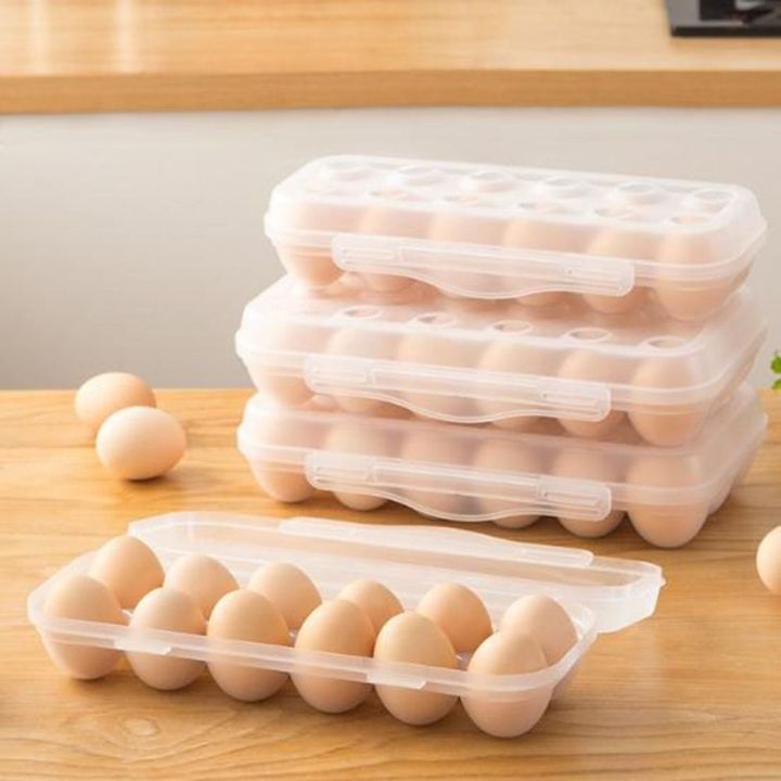 Zyjc Transparent Grids Egg Tray Snap On Plastic Egg Storage Box